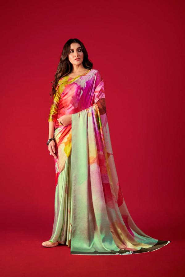 Rajpath Alexa Printed Wear Satin Crepe Saree Collection